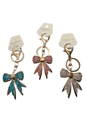 New Bow Keychains/Bag charms with Rhinestones